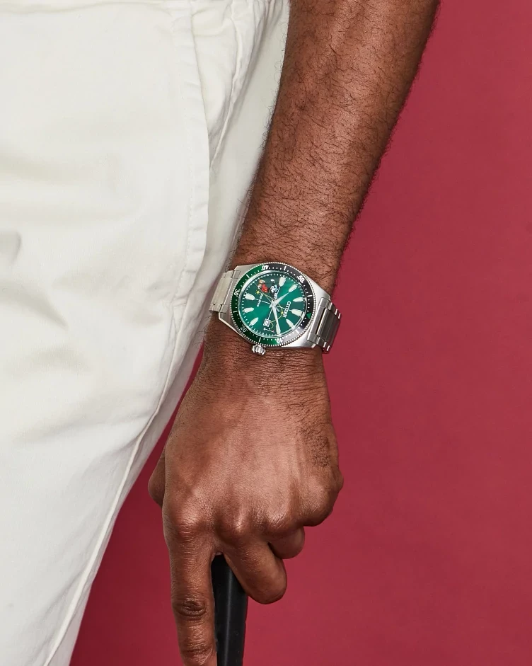 Tee Time Mickey Green Dial Stainless Steel Bracelet AW1595-78W